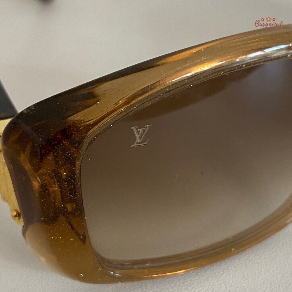 Authentic LOUIS VUITTON Gold Speckling Acetate Frame Soupcon Sunglasses - Z0003W - Picture 2 of 12